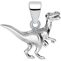 Goldene Hufeisen Kettenanhänger Dinosaurier Anhänger für Halskette aus 925 Sterling Silber Dino (inkl. Etui)