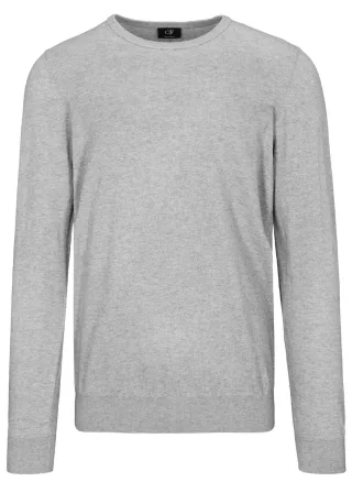 COMMANDER Finest Clothing - Rdh.-Pullover, 1/1 Arm tech grey mel. - Gr. - L