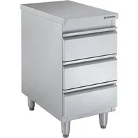 GastroHero Hochschrank Edelstahl Schubladenschrank 400x700 mm 3 Schubladen