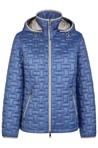 Barbara Lebek - Sandwich-Steppjacke mit Kapuze electric blue - Gr. - 44