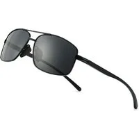 LuxusKollektion Sonnenbrille Sonnenbrille Herren Rechteckig Polarisierte Schwarz Rahmen Graue Linse