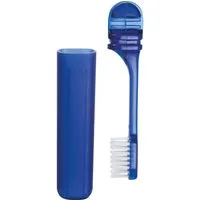 Macma Zahnbürste 5x Reisezahnbürste mit Etui / Farbe: blau