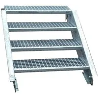 SRM Design Außentreppe 4 Stufen Stahltreppe Breite 70 cm Geschosshöhe 55 - 85 cm inkl Zubehör