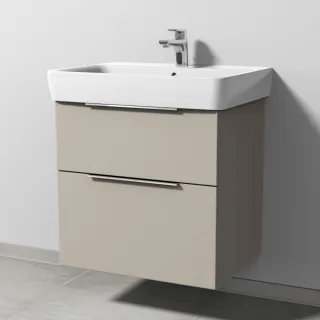 Sanipa 3way Waschtischunterbau zu Geberit Renova Plan Waschtisch mit 2 Auszügen, Kaschmir-Matt UP8761U