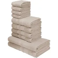 OTTO home Handtuch Set Vanessa, 10-tlg Handtuch-Set, weich, in Standard- und Premium-Qualität, Walkfrottee (Set, 10-St), 100% Baumwolle, Duschtücher, Handtücher, Gästetücher, mit Bordüre