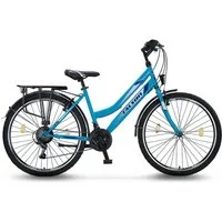 Talson Cityrad 26 Zoll Cityrad, 21 Gang Shimano, Kettenschaltung, mit Beleuchtung nach StVZO und Gepäckträger Türkis
