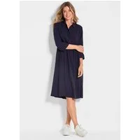 GOLDNER Blusenkleid Kurzgröße: Elegantes Sommerkleid mit Knopfleiste Luftiges Design mit Hemdkragen und Taschen