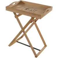 Myflair Möbel & Accessoires Beistelltisch Tabletttisch BON APPETIT braun Holz mit Aufdruck Beistelltisch Esszimm