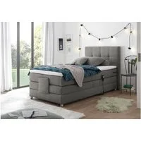 Bega Consult Boxspringbett Boxspringbett Manolo 2 in Stoff elephant mit Motor 100x200 cm