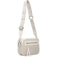 ITALYSHOP24 Schultertasche Damen Tasche Crossbody Canvas Umhängetasche Brusttasche Leder Optik (Spar-Set Clutch-Tasche mit einem breitem Muster Stoffgurt/Umhängeband, Leder Optik), viele Fächer, Crossover Freizeit Damentasche Camera Bag Kosmetiktasch