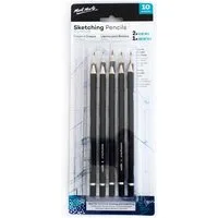 Mont Marte Bleistift - Skizzierstifte Set 10 tlg. – Kohlestifte Set verschiedene Härtegrade, (10-tlg., SIGNATURE), für feine Linien, Schattierungen & Zeichnungen
