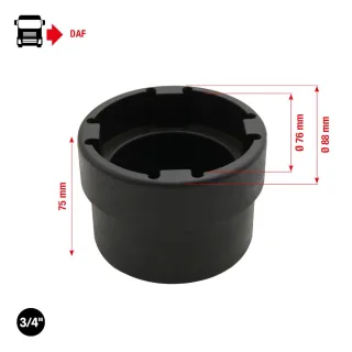 KS Tools 3/4 Zoll Nutmuttern-Schlüssel mit 4 Zapfen für DAF, Innenzapfen Ø 66,8 mm - 460.3740