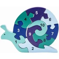 GICO Steckpuzzle Holzpuzzle Schnecke mit Zahlen von 1 bis 10- 3935, Puzzleteile