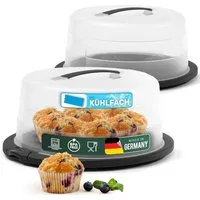 Novaliv Aufbewahrungsbox 31153-1x, Novaliv Kuchen-Transportbox mit Kühlfach und Muffin-Behälter (Rund 38