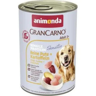animonda GranCarno Sensitiv Nassfutter Hund Adult, Pute und Kartoffel 12x400 g