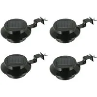 HAC24 LED Gartenleuchte Dachrinnenlampe Dachrinnen Lampe Licht Regenrinne Solarlampe, LED fest integriert, Kaltweiß, Solar, Schwarz 3 leistungsstarke helle LEDS