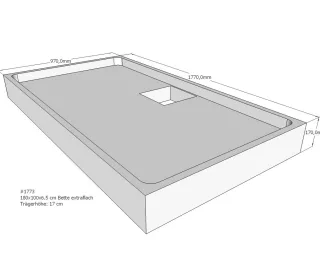 Neuesbad Wannenträger für Bette extraflach 180x100x6,5 SD22809