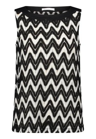 Betty & Co - Strukturshirt Schwarz/Weiß - Gr. - XXL
