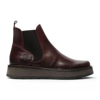 Fly London Damen-Chelsea-Stiefeletten aus Leder in Weinrot – RAWI131