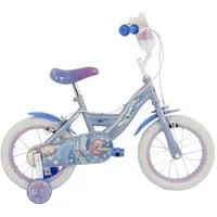 Volare Kinderfahrrad Disney Frozen 2 Mädchen 14 Zoll Blau/Lila mit zwei Handbremsen, Disney Die Eiskönigin, Kinderfahrrad für Mädchen, Korb