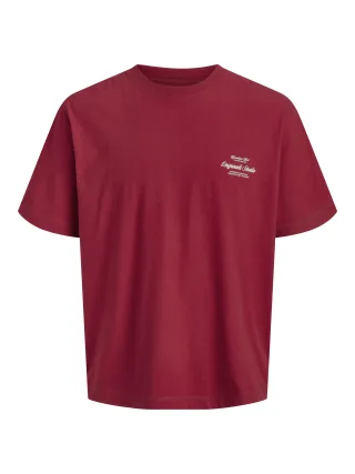 JACK&JONES - JORNORREBRO TYPO TEE SS CREW NECK SN JNR Rio Red - Gr. - 152