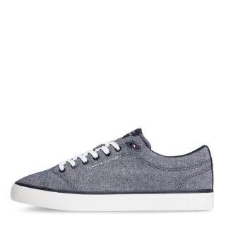 Tommy Hilfiger - Leinen-Sneaker mit Chambray-Jacquard blau - Gr. - 41