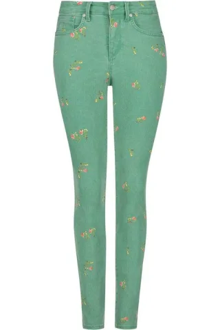 Ami Skinny Jeans Grüner Twill | Heimische blumige Vanille