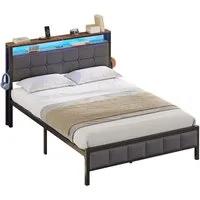 MSMASK Polsterbett mit Ladestation und LED-Beleuchtung (1-tlg., Ohne Matratze), Jugendbett, Bettgestell 140x200cm