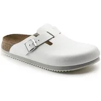 Birkenstock Geschlossener Lederschuh Boston mit bequemen Fußbett aus Kork - Pantolette Hervorragender Tragekomfort - Verloursleder und Rutschfester Eva-Sohle