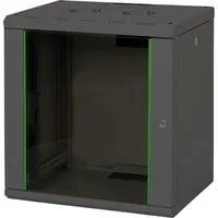 483-mm-Wandschrank, 12 HE, IT-Schrank schwarz, 12 Höheneinheiten