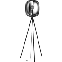 EGLO Stehlampe Stehleuchte ROMAZZINA, exkl. E27, Stahl, Stehlampe, Ein-/Ausschalter, ohne Leuchtmittel, Stativ Standleuchte, Dreibein, 140,5x32,5cm, Wohnzimmerlampe