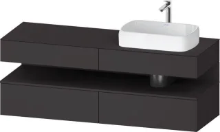 Duravit Qatego Konsolenwaschtischunterbau wandhängend Graphit Supermatt 1600x550x600 mm - QA47780808 QA4778080800000