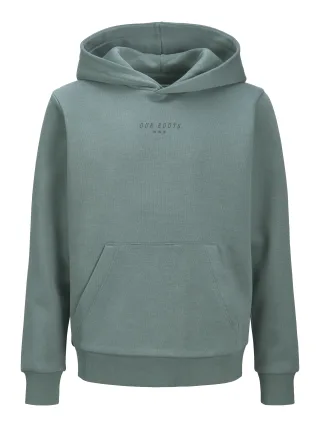 JACK&JONES - JJKENJI SWEAT HOOD JNR Stormy Weather - Gr. - 152
