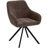 skølm Esszimmerstuhl Sköll Drehstuhl mit Samt-Bezug (6er Set, dunkelbraun, bis 150 kg), Küchenstuhl, höhenverstellbar & drehbar, verfügbar als 2er/4er Set