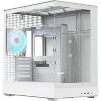 V2-F-WT-v1, Tower-Gehäuse weiß, Tempered Glass x 3