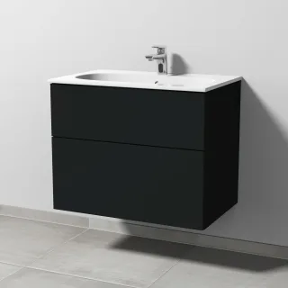 Sanipa 3way Waschtischunterbau zu Geberit Acanto Slim Waschtisch mit 2 Auszügen, Vulkan-Matt SP4111V