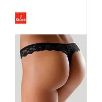 petite fleur by Lascana String (Packung, 3 Stück) hinten komplett aus zarter Jacquardspitze