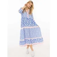 Zwillingsherz Maxikleid "Leo Love" Mustermix: Leo und Herzen, Knopfleiste und 3/4 Arm