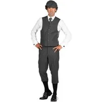 thetru Kostüm 20er Jahre Knickerbocker grau, Wadenlange Anzughose im Peaky Blinders-Stil