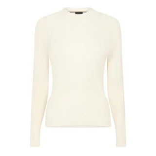 Boss - T-Shirt für Damen, Stehkragen, Schmal, Langärmlig (Weiß)