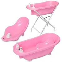Lorelli Babybadewanne Babybadewannen-Set 88 cm, Babybadewanne 88 cm Badesitz Badewannenständer Ablauf