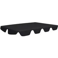 vidaXL Pavillon-Ersatzdach Ersatzdach für Hollywoodschaukel Schwarz 188/168x145/110 cm, 248 x 186 cm