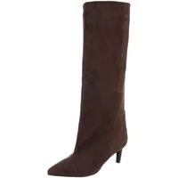 Ital-Design Damen Kniehochstiefel spitz mit Absatz, elegant Stiefel (92214276) Pfennig-/Stilettoabsatz Stiefel in Braun