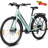 SAXXX E-Bike Cityrad 28 Zoll, Elektrofahrrad bis zu 90km, E-Cityrad, nur 21,5kg, RH: 45cm, 7 Gang Shimano, Kettenschaltung, Heckmotor, 417,6 Wh, Tiefeinsteiger, Farb-LCD, Ananda Hinterradmotor, Tektro hydr. Bremsen
