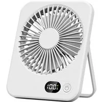 Minicloss Mini USB-Ventilator Mini USB-Ventilator, Einstellbar Tragbarer LED Anzeige Fan, Für Büro, Zuhause, Schlafzimmer, Bibliothek