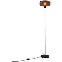 Qazqa Stehlampe Bizle, ohne Leuchtmittel, Extra-Warmweiß, QAZQA Stehlampe, e27, Bronze, Glas, Retro
