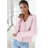 LASCANA Strickjacke, weiche Kaschmirstrickjacke mit V-Ausschnitt