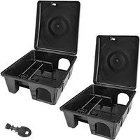 Petigi Lebendfalle 2x Köderstation Mäusefalle Mäusebox Köderbox Rattenbox Nagerstation