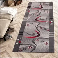 Mazovia Läufer Läufer Flurläufer Modern für Vorzimmer 120 cm Breit Grau, 120 x 100 cm, Kurzflor, Meterware, Höhe 8 mm