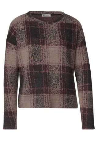 Street One - Pullover mit Karomuster braun - Gr. - 36